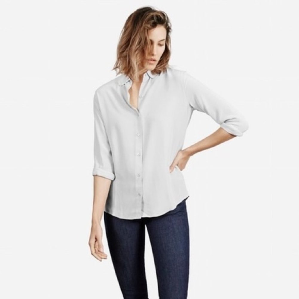 Everlane Grey Silk Shirt